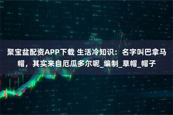 聚宝盆配资APP下载 生活冷知识：名字叫巴拿马帽，其实来自厄瓜多尔呢_编制_草帽_帽子
