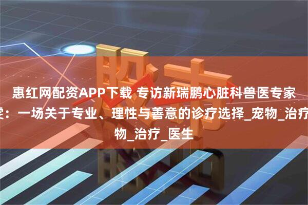 惠红网配资APP下载 专访新瑞鹏心脏科兽医专家苏钰雯：一场关于专业、理性与善意的诊疗选择_宠物_治疗_医生